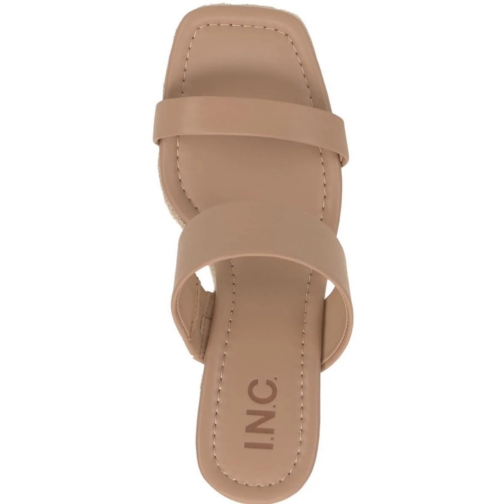 NIB INC NYLANA Comfort Insole Wedge Espadrille Sandals Dark Almond Tan Size 9.5 - Picture 3 of 9